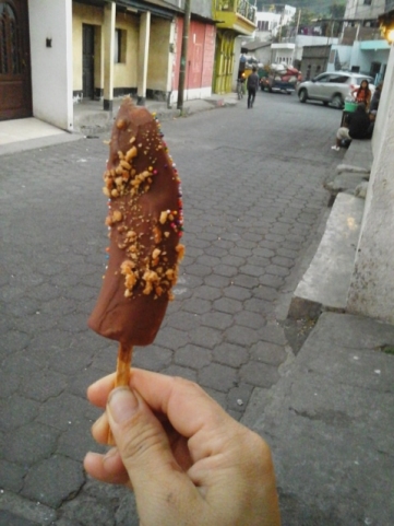 Frozen chocolate banana, Guatemala