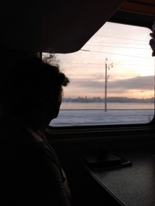 Scenery as the train leaves Irkutsk in the early morning